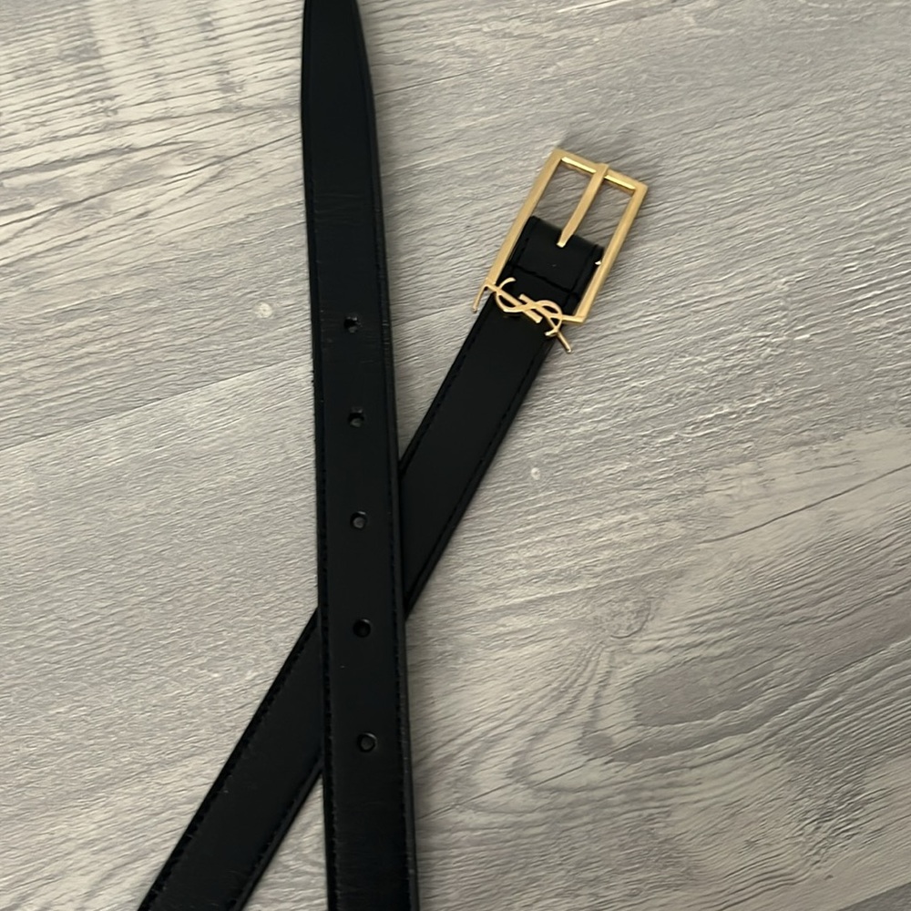 Saint Laurent Black Leather Belt - Picture 5 of 5